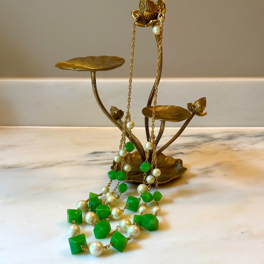 Kate Spade vintage triple strand beaded statement necklace